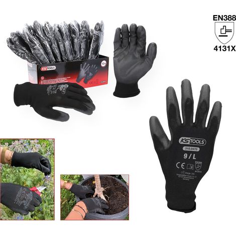 KS Tools Mikro-Feinstrickhandschuhe Gr. 9 schwarz