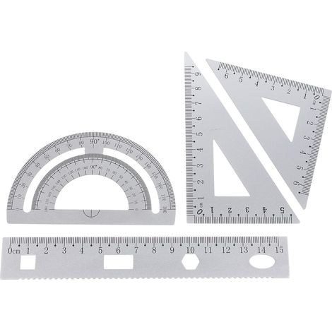 Ensemble de 4 règles métalliques, en alliage d'aluminium durable (1/5)