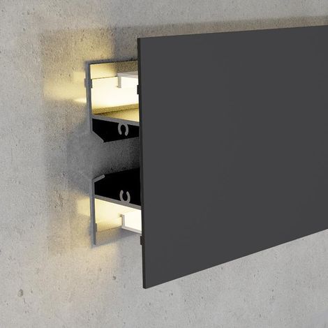 IluminaShop - Perfil de Aluminio Gote Xl Lacado Negro 12/24V 2 metros