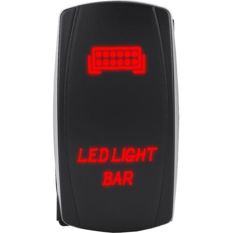Wasserdichter 5-poliger 12V/24V-Wippschalter für LED-Streifen, SPST Ein/Aus, rot, für Auto, Boot, LKW (1/5)