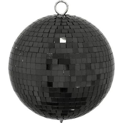 Boule à facettes 15 cm - boule disco - véritable verre - miroir 10 x 10 mm - noire (1/2)