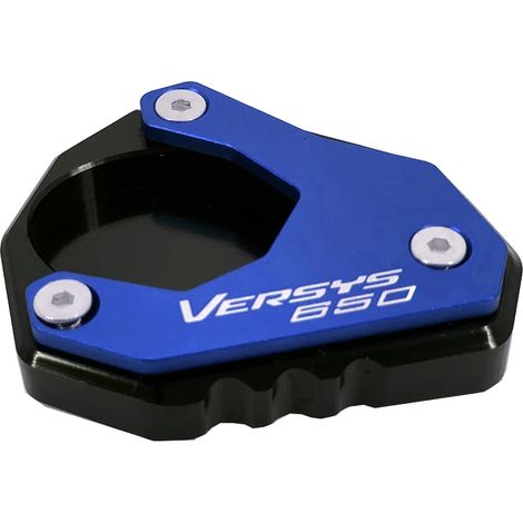 (Bleu) Compatible avec KAWASAKI VERSYS 650 VERSYS650 ABS 2010-2023 2019 2015. Béquille latérale CNC, extension et support maxpower. (1/4)