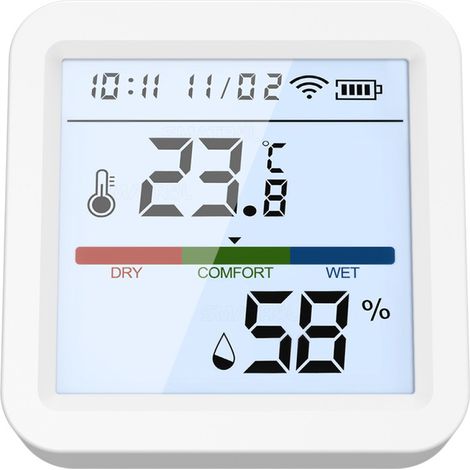 Horloge Station Météo Sans Fil Intérieur Extérieur, Thermomètre Hygromètre LCD, Prévision Météo, Moniteur d’Humidité Numérique (1/5)