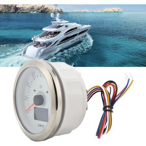 Universeller 160 MPH 3-in-1 GPS-Drehzahlmesser für Boote, Autos, Wohnmobile und Motorräder, 85 mm, 9-32 V, mit 7-farbig hintergrundbeleuchtetem weißen Zifferblatt. (1/5)