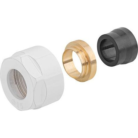 Raccords à compression blanc Ø15mm x DN20(3/4") Eurocône, Cond 2pcs