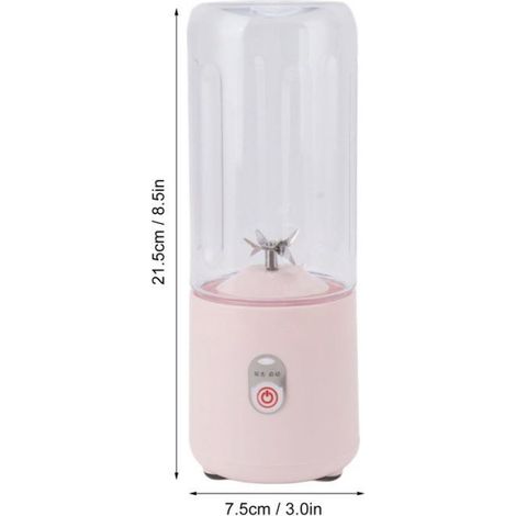 Mixeur portable - - 500 ml - Rechargeable par USB - 6 lames en acier inoxydable - Rose (1/5)