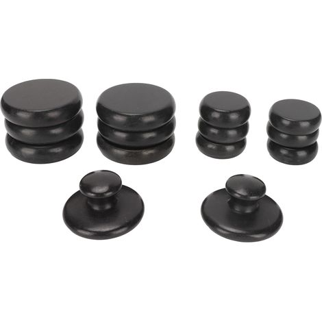Coffret de 14 pièces en forme de boîte d'avion comprenant des pierres de massage, des chauffe-pierres, des pierres à huiles essentielles pour spa et des pierres volcaniques. (1/5)