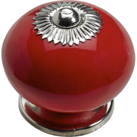 Hettich Möbelknopf Keramik rot Ø 40,0 mm - 1 Stück Möbelgriff