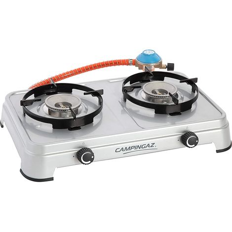 Campingaz 2000037217 Camping Cook CV Fornello a Gas 2 Fuochi 3600 W Accensione Manuale Easy Clic Plus colore Bianco (1/5)