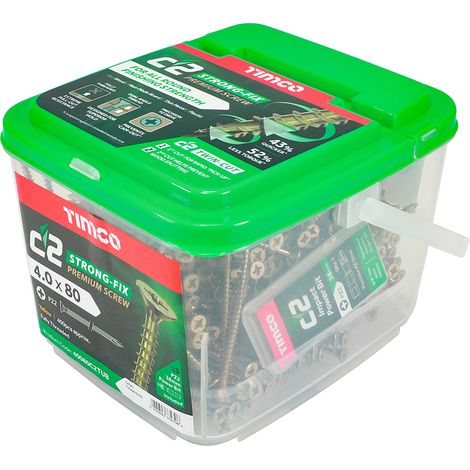 TIMCO C2 Strong-Fix Multi-Purpose Premium Countersunk Gold Woodscrews - 4.0 x 80