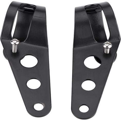 Support universel pour phare moto en acier inoxydable, paire de supports de montage noirs (1/5)