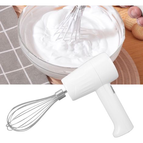 Batteur à œufs, robot culinaire et mélangeur à gâteaux/crème en un seul appareil, en acier inoxydable blanc. (1/5)