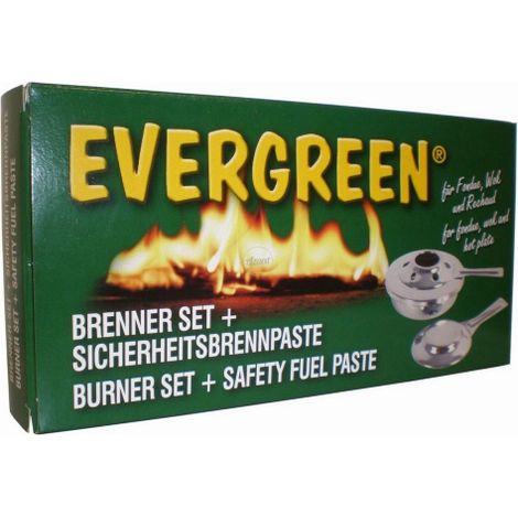 Kit fornelletto con bruciatore e ricarica pasta combustibile per fonduta barbecue