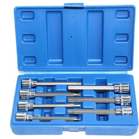 Bussole con inserto esagonale 7pz - Tipo lungo 110mm - 3-10mm - StahlKaiser