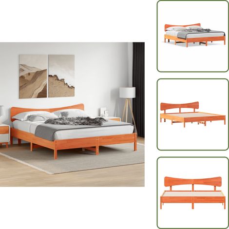 Letto marrone cera - vidaXL Giroletto senza Materasso Marrone Cera 200x200 cm Legno di Pino - Letto con doghe in compensato
