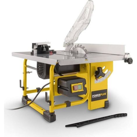 Powerplus Scie à Table Électrique de 800 W POWX07588 - Coupes Droites, Angle et d'Onglet Ø 200 mm - Table 505 x 373 mm - 1 Acc (1/4)
