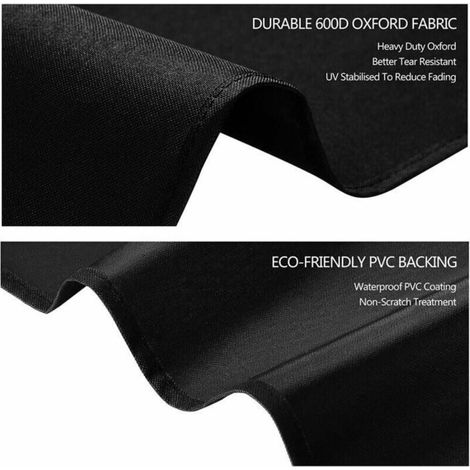 Oxford 210D Gartenliege-Überzug mit Belüftung – Schwarz, 210 x 75 x 40 x 80 cm (1/3)