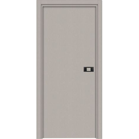 Bloc-porte pose fin de chantier collection PREMIUM Miro avec poignée Exclusive noire H.204 x l.73 cm aspect cuir argile réversible  - Reivilo