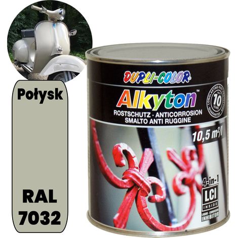 Pintura anticorrosión Alkyton RAL 7032 brillante para brocha, lata de 750 ml para óxido. (1/5)