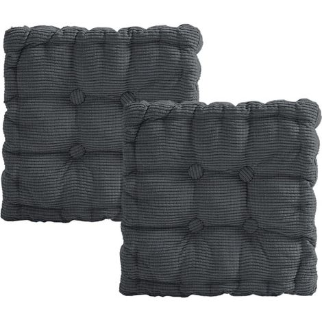 Lot de 2 Coussins de Chaise, 40 x 40 cm Coussin Chaise Épais, Coussin pour Chaise d'Extérieur et d'Intérieur, pour Chaise de Jardin, , Balcon, Salle à Manger (Gris Foncé, Carré) (1/5)