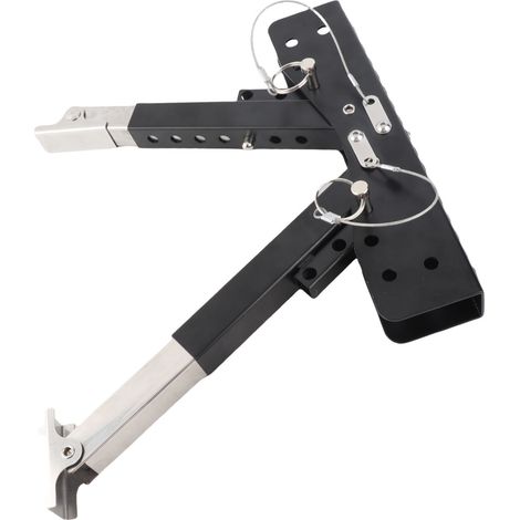 Stabilisateur de marche pliable acier inoxydable réglage hauteur 7,1-29 cm support marchepied pour 5e roue caravane remorque de voyage (1/5)