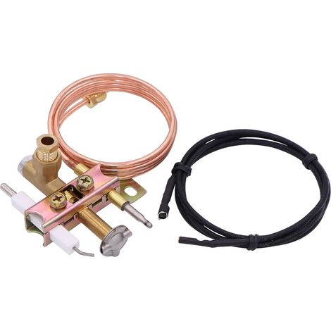 Veilleuse de Brûleur à Gaz Universelle avec Fil de Piezo de 900 mm et Fil Thermocouple M9 x 1 (1/5)