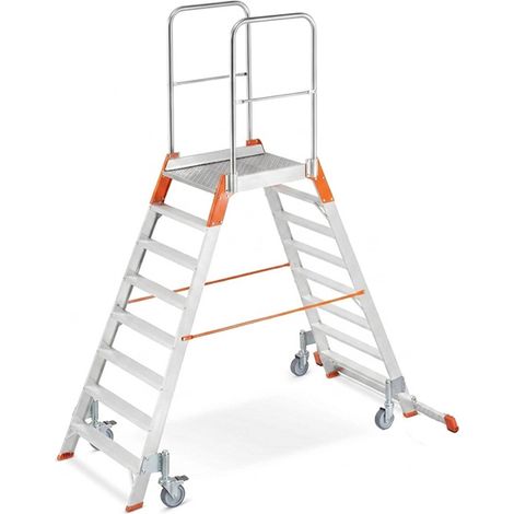 Plateforme 2x8 marches - Hauteur max. de travail 3.68m - 97308R (1/4)