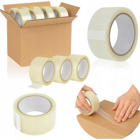 36 Stück Heißklebeband 45 mm – 100 m zum Verpacken von Paketen, transparent, stark