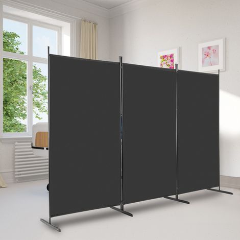 6FT Trifold Black Screen with 130g Polyester Fabric and Carbon Steel Frame - Foldable and Portable for Easy Setup