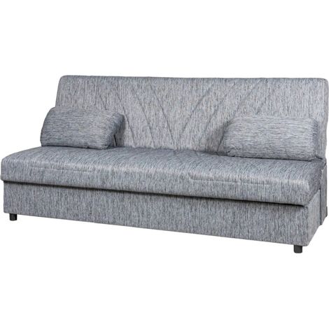 divano letto 3 posti "fiji" grigio con cassettone contenitore, 183x81x89 cm (1/4)