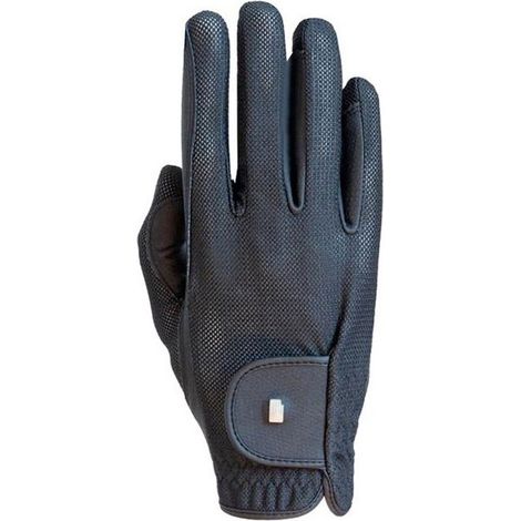 9, Bianco: Guanti da equitazione uomo donna Roeckl modello roeck-grip lite in camoscio sintetico con palmo antiscivolo