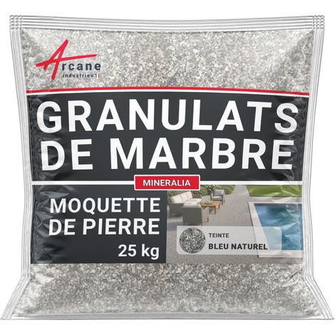 Granulats moquette de pierre marbre - Drainant & haute résistance - 25 kg (jusqu'à 1,5 m²) Bleu Naturel - ARCANE INDUSTRIES