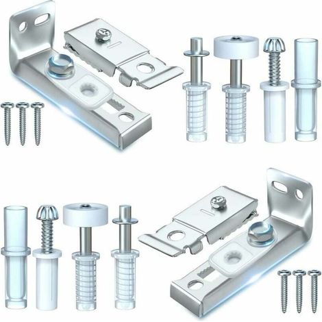 1 kit quincaillerie pour portes pliantes, pivots 9,5 mm, roulette 22,2 mm, supports acier, charge 22,7 kg, épaisseur porte 25,4-34,9 mm (1/5)