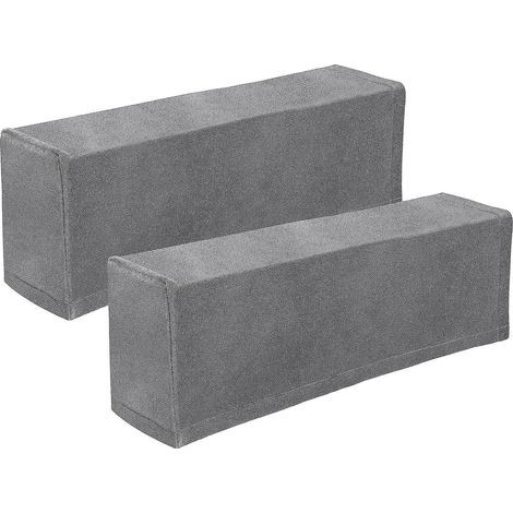 Lot de 2 housses de protection élastiques universelles pour accoudoirs de canapé (gris) (1/5)