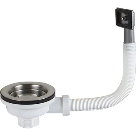 CYRILL – Évier de cuisine 114 mm bol type bonde crépine d'évacuation avec trop-plein xk267GE (1/5)