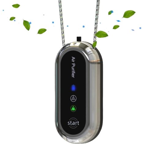 Purificatore d'aria indossabile, mini ionizzatore negativo portatile da indossare come una collana, ricaricabile per uso esterno, in viaggio, in auto e in casa. (1/5)