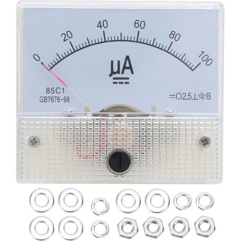 Amperímetro analógico para salpicadero – Modelo 85C1, corriente continua de 0–100 µA, alta precisión, montaje en pared