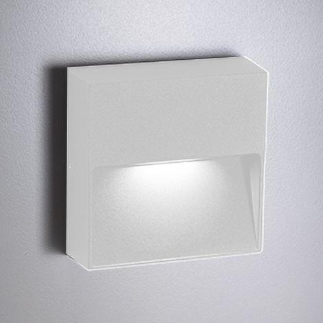 Bottom Lampada da Parete LED 4.5W 3000K IP54 in Alluminio Verniciato Bianco Opaco - Design Compatto e Moderno per Illuminazione Outdoor e Indoor