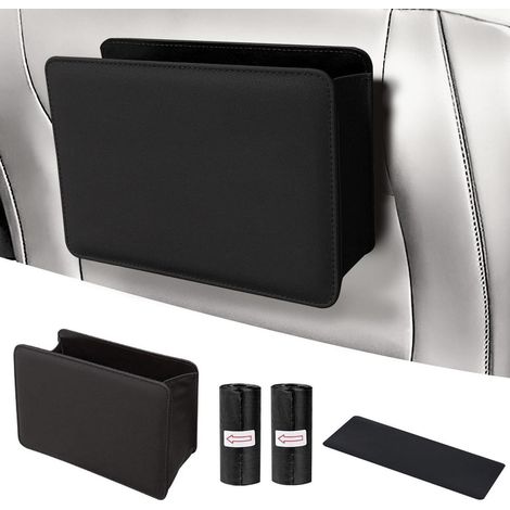 Poubelle de voiture pliable en cuir, organisateur multifonction avec sacs poubelles (1/5)