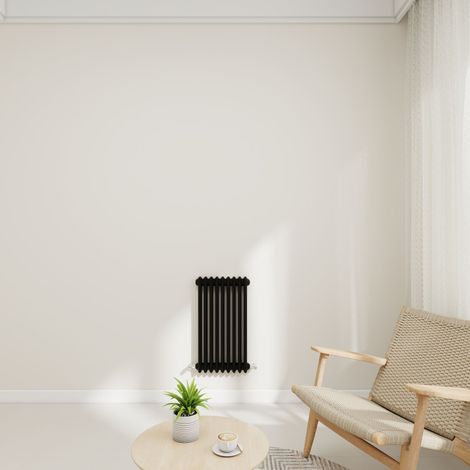 Stech Homes 600x425mm Black Traditional 2 Column Horizontal Cast Iron Style Central Heating Radiator