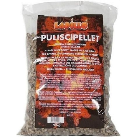 LAPILLO PELLET SPAZZACAMINO STUFE CALDAIE  PELLET TOGLI FULIGGINE 2 KG FE 209243 (1/4)