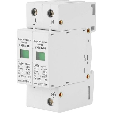 Parafoudre 2P 40kA 220V – Protection contre surtensions pour appareils électroménagers – Boîtier ignifuge – Installation facile (1/5)