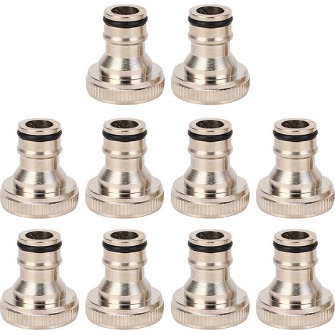 Paquete de 10 adaptadores de grifo para lavavajillas de latón galvanizado, adaptadores portátiles con clip, ideales para el hogar, residencias estudiantiles y hoteles.