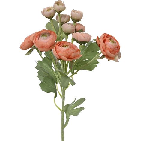 EVERLANDS Ranunkeln Pfirsichfarben 6 Blüten & 6 Knospen 55 cm - Kunstblumen