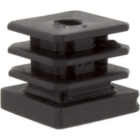 PUNTALE ALETTATO 20X20 MM FORATO 10MA PLAST NERO