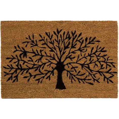 Paillasson arbre de vie 60 cm – Largeur 60 cm – Profondeur 40 cm – PVC et fibres de coco – Résistant au soleil et imputrescible – Lolahome (1/3)