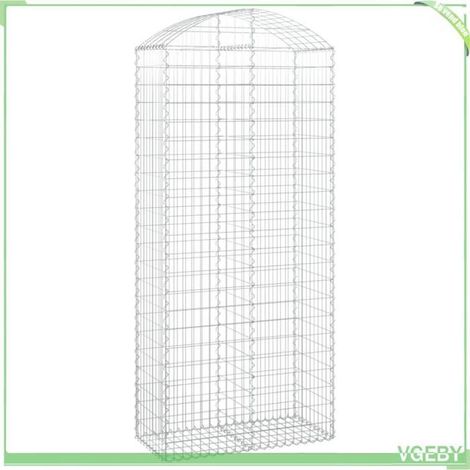 Panier de gabions arqué - FAFEICY - 153441 - 100x50x220/240 cm - Fer galvanisé - Fil 3,5 mm (1/4)