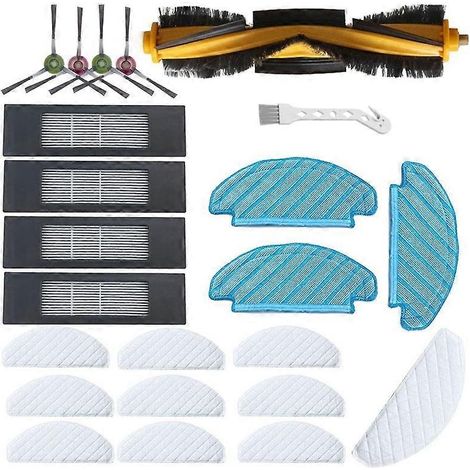 Ensemble de 23 pièces comprenant une brosse principale, des brosses latérales et un filtre pour aspirateur ECOVACS DEEBOT OZMO T8