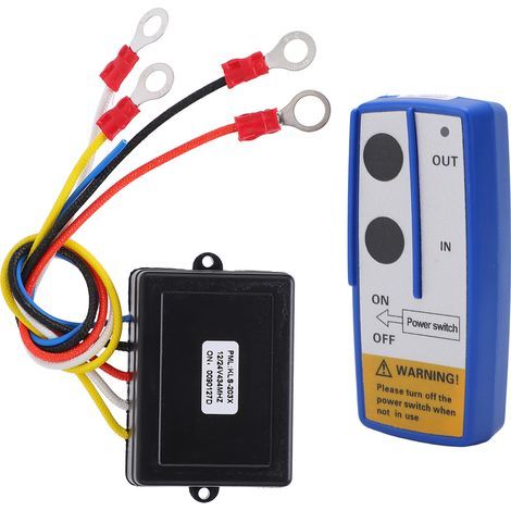 Universelle Funkfernbedienung für Seilwinden mit 12V/24V-Empfänger, geeignet für LKW, Jeep, ATV, SUV, blaue Farbe (1/5)