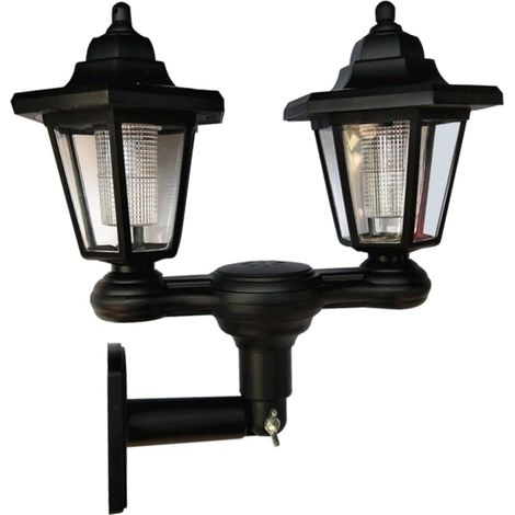 Lampe Murale Solaire Double Tête Étanche Éclairage Extérieur Jardin Avec (1/5)